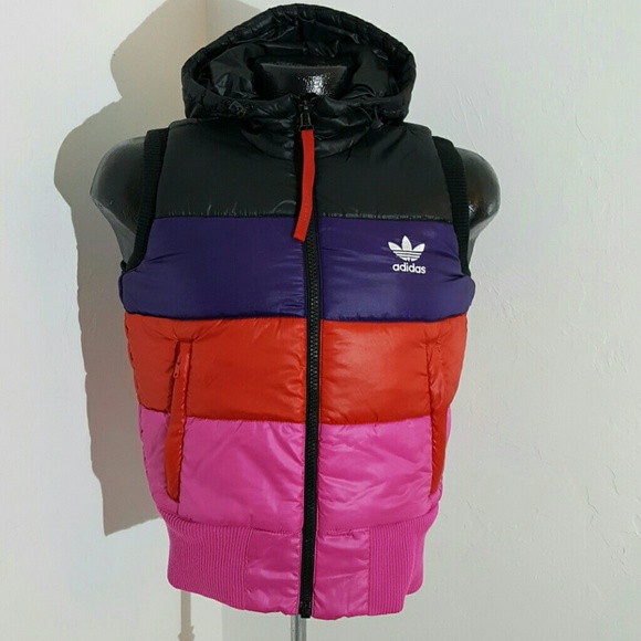 adidas Jackets & Blazers - Vintage Adidas colorblock vest hooded puffy